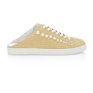 Stuart Weitzman Women's Goldie Woven Mule Sneakers